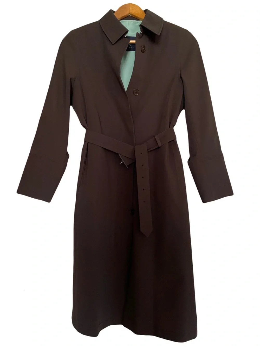 Burberry London Dark Brown Single-Breasted Car Coat - Picture 12 of 14